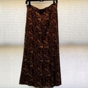 Reformation Floral Brown Skirt